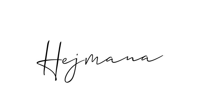 Design your own signature with our free online signature maker. With this signature software, you can create a handwritten (Allison_Script) signature for name Hejmana. Hejmana signature style 2 images and pictures png