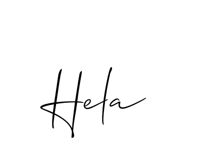 Similarly Allison_Script is the best handwritten signature design. Signature creator online .You can use it as an online autograph creator for name Hela. Hela signature style 2 images and pictures png