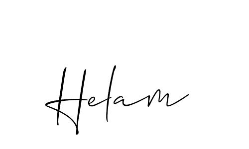 How to make Helam signature? Allison_Script is a professional autograph style. Create handwritten signature for Helam name. Helam signature style 2 images and pictures png