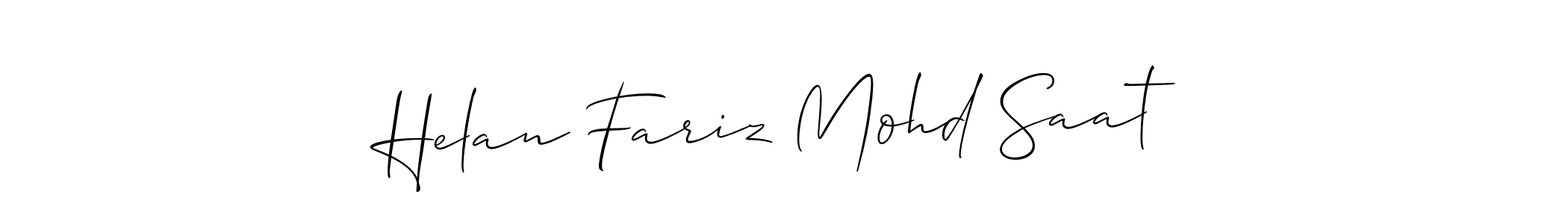 Helan Fariz Mohd Saat stylish signature style. Best Handwritten Sign (Allison_Script) for my name. Handwritten Signature Collection Ideas for my name Helan Fariz Mohd Saat. Helan Fariz Mohd Saat signature style 2 images and pictures png