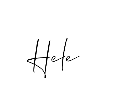 How to make Hele signature? Allison_Script is a professional autograph style. Create handwritten signature for Hele name. Hele signature style 2 images and pictures png