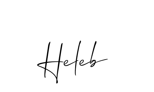 Allison_Script is a professional signature style that is perfect for those who want to add a touch of class to their signature. It is also a great choice for those who want to make their signature more unique. Get Heleb name to fancy signature for free. Heleb signature style 2 images and pictures png