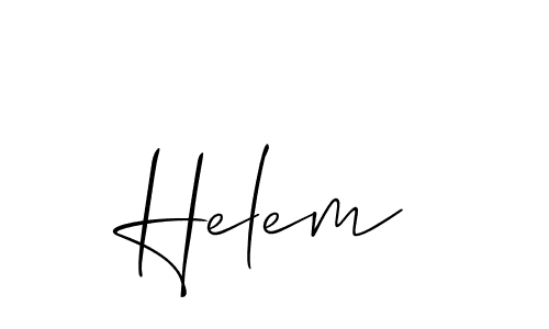 Best and Professional Signature Style for Helem. Allison_Script Best Signature Style Collection. Helem signature style 2 images and pictures png