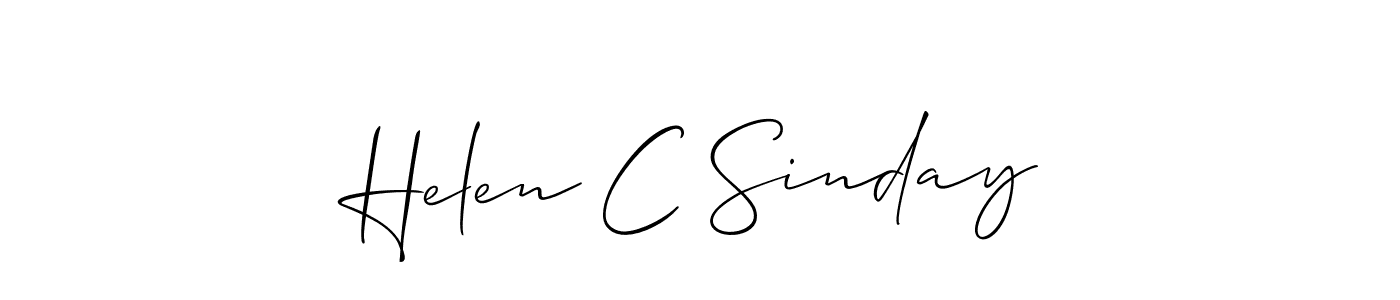 Make a beautiful signature design for name Helen C Sinday. With this signature (Allison_Script) style, you can create a handwritten signature for free. Helen C Sinday signature style 2 images and pictures png