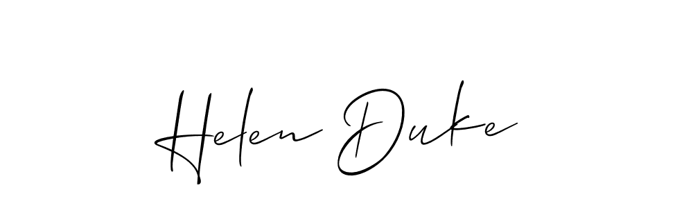 The best way (Allison_Script) to make a short signature is to pick only two or three words in your name. The name Helen Duke include a total of six letters. For converting this name. Helen Duke signature style 2 images and pictures png