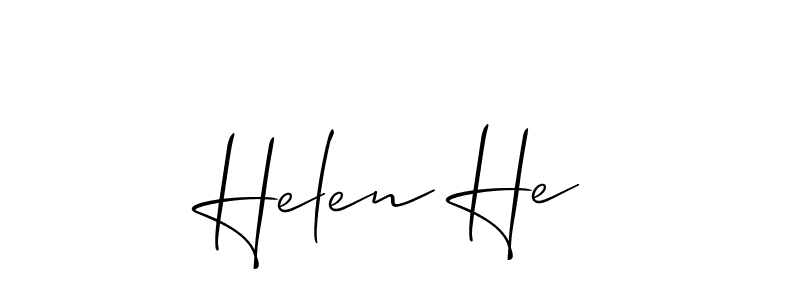 Use a signature maker to create a handwritten signature online. With this signature software, you can design (Allison_Script) your own signature for name Helen He. Helen He signature style 2 images and pictures png