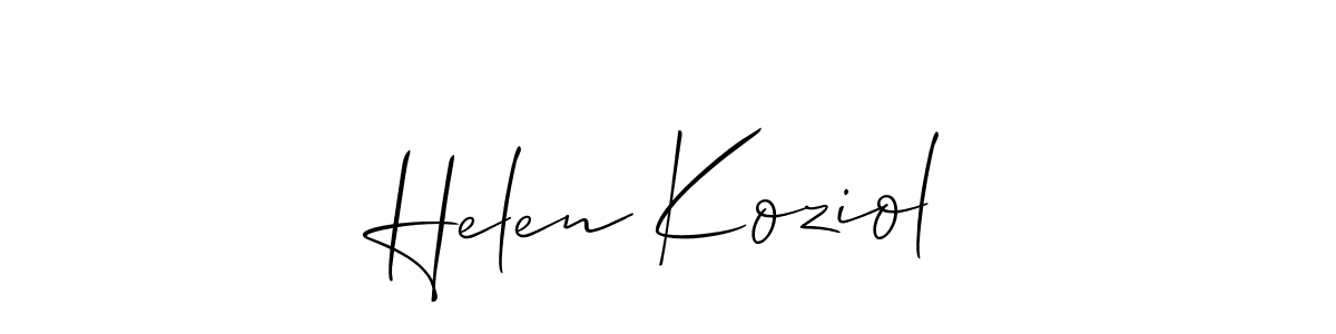 Also we have Helen Koziol name is the best signature style. Create professional handwritten signature collection using Allison_Script autograph style. Helen Koziol signature style 2 images and pictures png