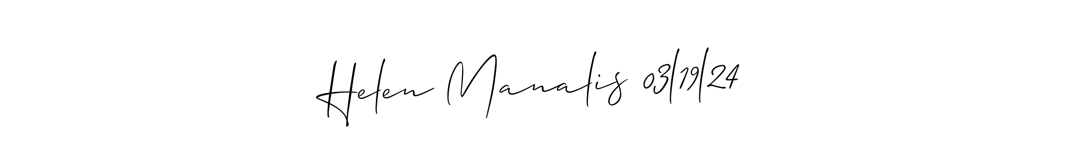 Make a beautiful signature design for name Helen Manalis 03l19l24. With this signature (Allison_Script) style, you can create a handwritten signature for free. Helen Manalis 03l19l24 signature style 2 images and pictures png
