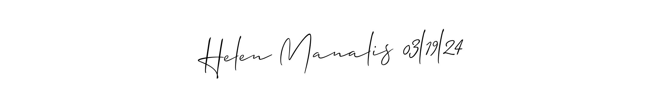 Make a beautiful signature design for name Helen Manalis 03l19l24. With this signature (Allison_Script) style, you can create a handwritten signature for free. Helen Manalis 03l19l24 signature style 2 images and pictures png