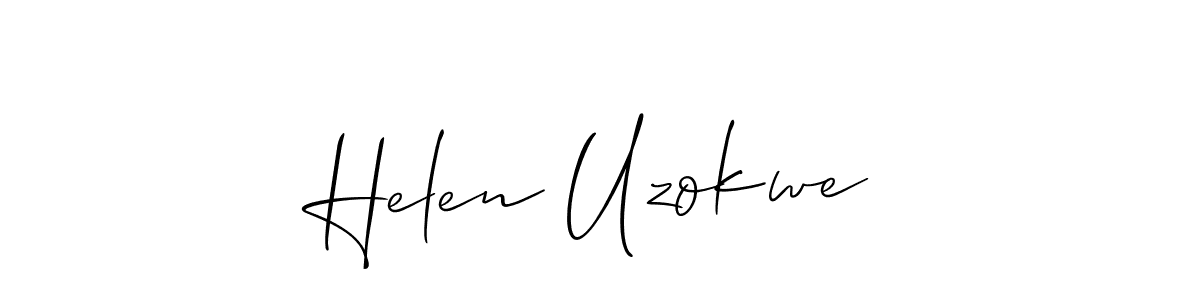 if you are searching for the best signature style for your name Helen Uzokwe. so please give up your signature search. here we have designed multiple signature styles  using Allison_Script. Helen Uzokwe signature style 2 images and pictures png