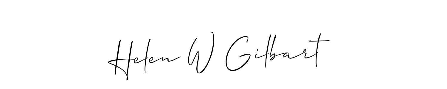 Design your own signature with our free online signature maker. With this signature software, you can create a handwritten (Allison_Script) signature for name Helen W Gilbart. Helen W Gilbart signature style 2 images and pictures png