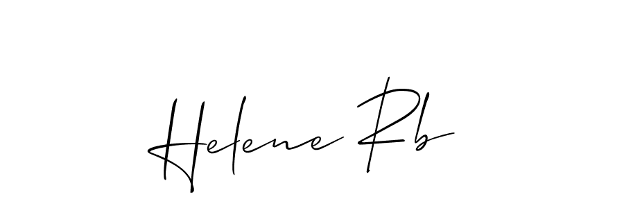 The best way (Allison_Script) to make a short signature is to pick only two or three words in your name. The name Helene Rb include a total of six letters. For converting this name. Helene Rb signature style 2 images and pictures png