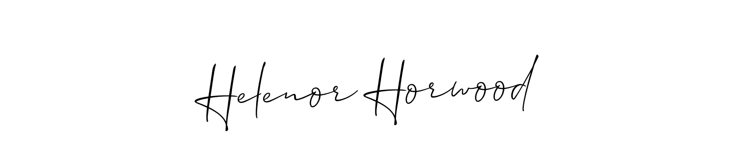 Make a short Helenor Horwood signature style. Manage your documents anywhere anytime using Allison_Script. Create and add eSignatures, submit forms, share and send files easily. Helenor Horwood signature style 2 images and pictures png