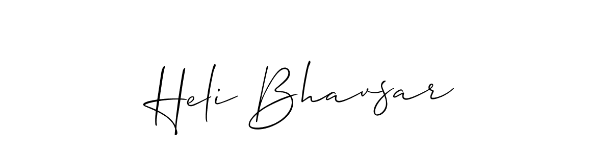 Design your own signature with our free online signature maker. With this signature software, you can create a handwritten (Allison_Script) signature for name Heli Bhavsar. Heli Bhavsar signature style 2 images and pictures png