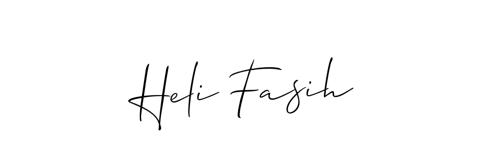 It looks lik you need a new signature style for name Heli Fasih. Design unique handwritten (Allison_Script) signature with our free signature maker in just a few clicks. Heli Fasih signature style 2 images and pictures png