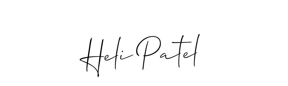 Make a beautiful signature design for name Heli Patel. With this signature (Allison_Script) style, you can create a handwritten signature for free. Heli Patel signature style 2 images and pictures png