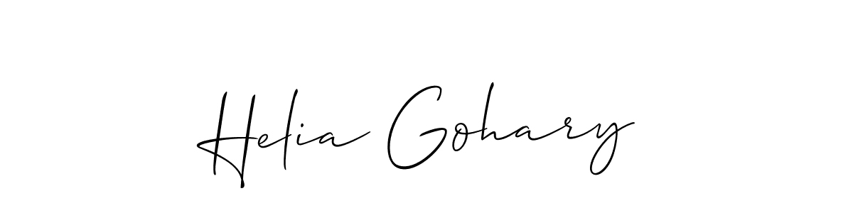 if you are searching for the best signature style for your name Helia Gohary. so please give up your signature search. here we have designed multiple signature styles  using Allison_Script. Helia Gohary signature style 2 images and pictures png