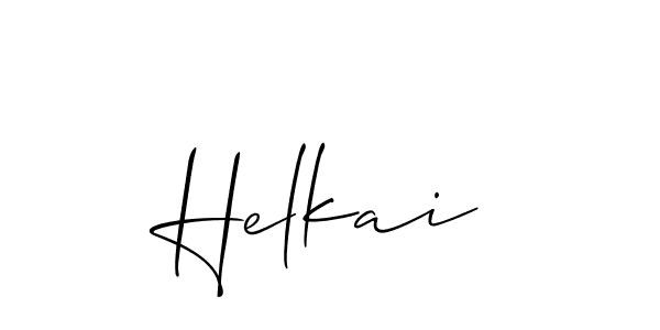 Make a beautiful signature design for name Helkai. With this signature (Allison_Script) style, you can create a handwritten signature for free. Helkai signature style 2 images and pictures png