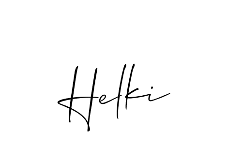 The best way (Allison_Script) to make a short signature is to pick only two or three words in your name. The name Helki include a total of six letters. For converting this name. Helki signature style 2 images and pictures png