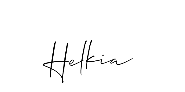 Design your own signature with our free online signature maker. With this signature software, you can create a handwritten (Allison_Script) signature for name Helkia. Helkia signature style 2 images and pictures png
