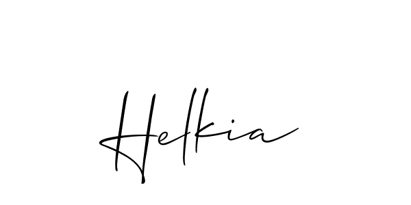 Design your own signature with our free online signature maker. With this signature software, you can create a handwritten (Allison_Script) signature for name Helkia. Helkia signature style 2 images and pictures png