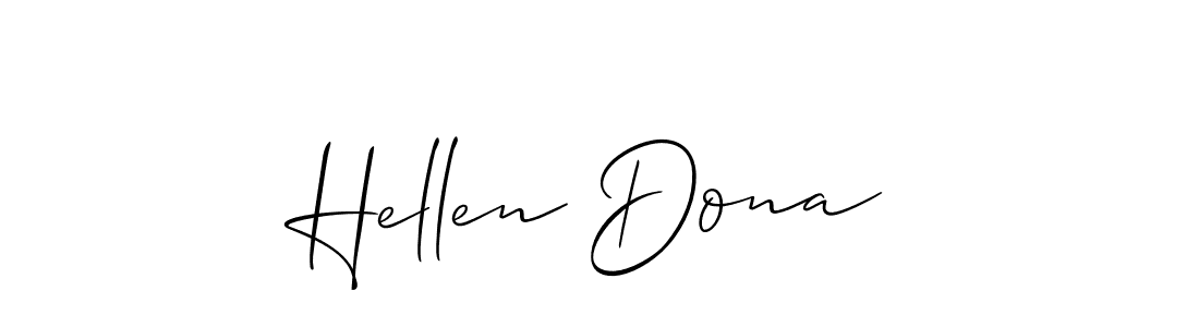 Make a beautiful signature design for name Hellen Dona. With this signature (Allison_Script) style, you can create a handwritten signature for free. Hellen Dona signature style 2 images and pictures png