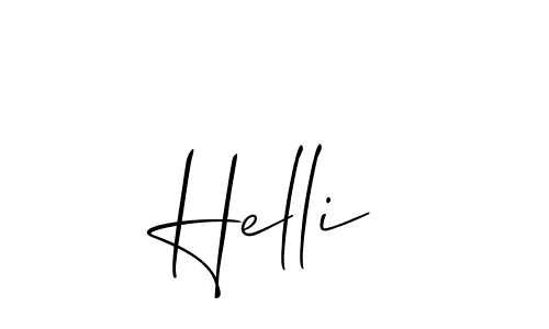 Design your own signature with our free online signature maker. With this signature software, you can create a handwritten (Allison_Script) signature for name Helli. Helli signature style 2 images and pictures png