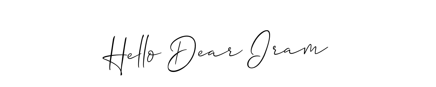 How to make Hello Dear Iram signature? Allison_Script is a professional autograph style. Create handwritten signature for Hello Dear Iram name. Hello Dear Iram signature style 2 images and pictures png