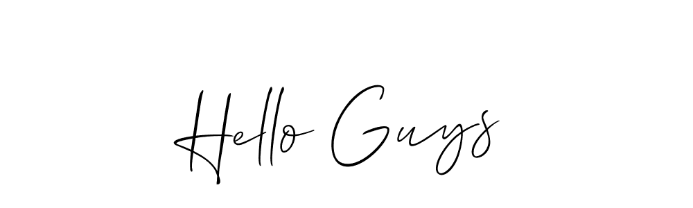 Design your own signature with our free online signature maker. With this signature software, you can create a handwritten (Allison_Script) signature for name Hello Guys. Hello Guys signature style 2 images and pictures png
