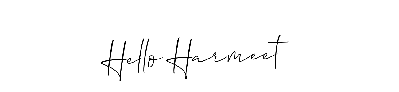 Design your own signature with our free online signature maker. With this signature software, you can create a handwritten (Allison_Script) signature for name Hello Harmeet. Hello Harmeet signature style 2 images and pictures png