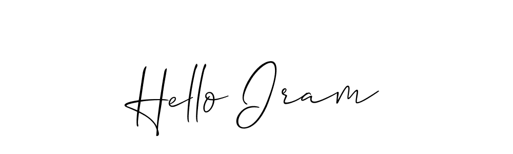 Hello Iram stylish signature style. Best Handwritten Sign (Allison_Script) for my name. Handwritten Signature Collection Ideas for my name Hello Iram. Hello Iram signature style 2 images and pictures png
