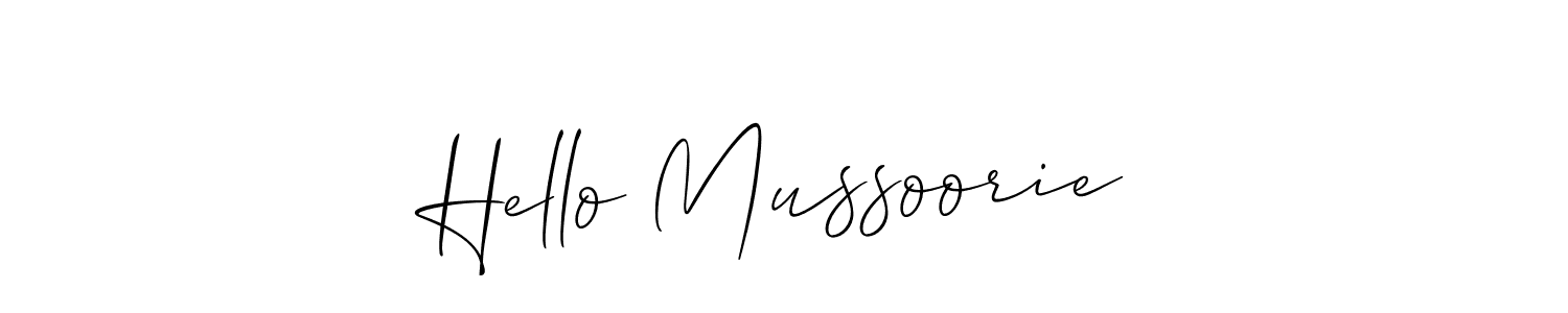 How to make Hello Mussoorie signature? Allison_Script is a professional autograph style. Create handwritten signature for Hello Mussoorie name. Hello Mussoorie signature style 2 images and pictures png