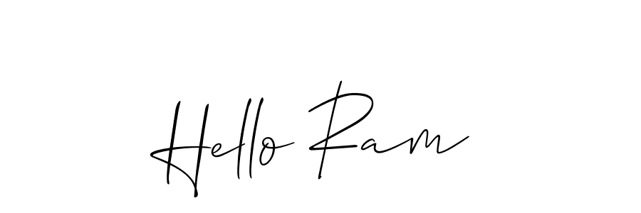 You should practise on your own different ways (Allison_Script) to write your name (Hello Ram) in signature. don't let someone else do it for you. Hello Ram signature style 2 images and pictures png