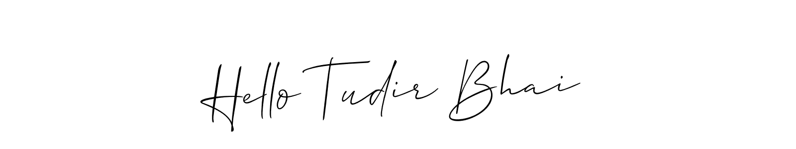 You can use this online signature creator to create a handwritten signature for the name Hello Tudir Bhai. This is the best online autograph maker. Hello Tudir Bhai signature style 2 images and pictures png