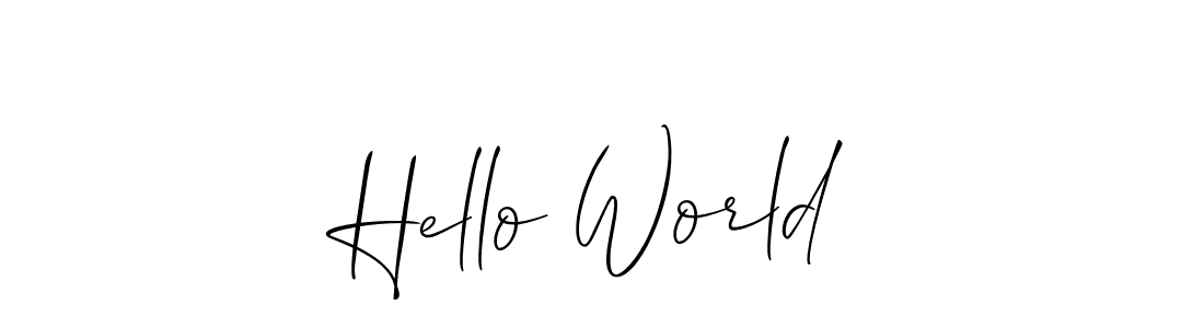 The best way (Allison_Script) to make a short signature is to pick only two or three words in your name. The name Hello World include a total of six letters. For converting this name. Hello World signature style 2 images and pictures png