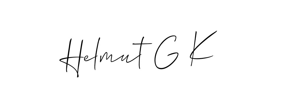 Use a signature maker to create a handwritten signature online. With this signature software, you can design (Allison_Script) your own signature for name Helmut G K. Helmut G K signature style 2 images and pictures png