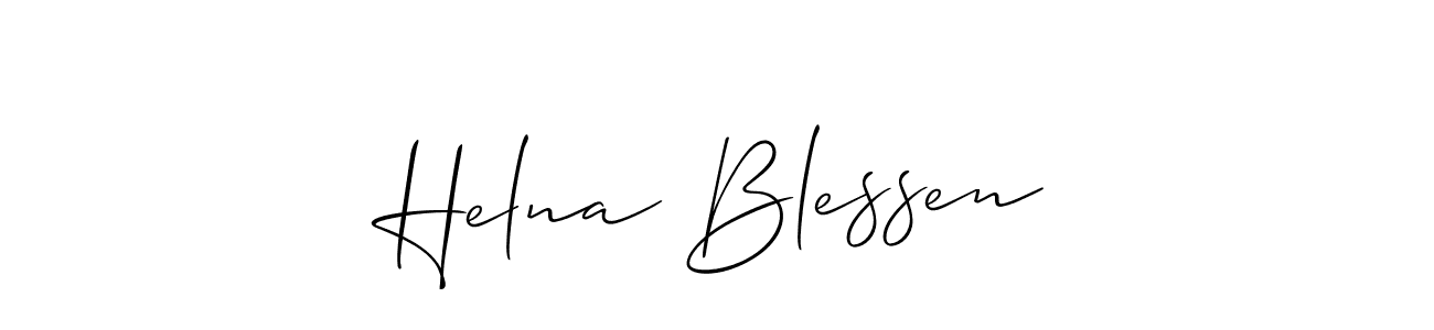 This is the best signature style for the Helna Blessen name. Also you like these signature font (Allison_Script). Mix name signature. Helna Blessen signature style 2 images and pictures png