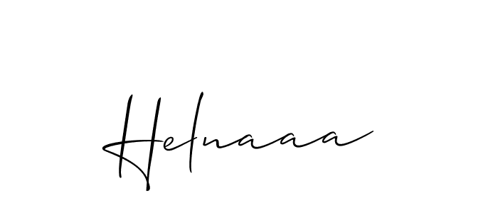 Use a signature maker to create a handwritten signature online. With this signature software, you can design (Allison_Script) your own signature for name Helnaaa. Helnaaa signature style 2 images and pictures png
