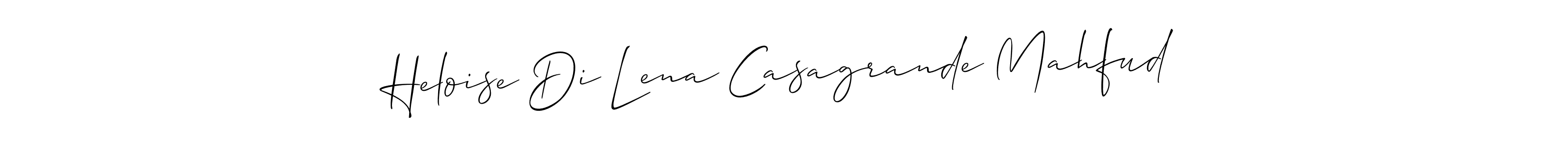You should practise on your own different ways (Allison_Script) to write your name (Heloise Di Lena Casagrande Mahfud) in signature. don't let someone else do it for you. Heloise Di Lena Casagrande Mahfud signature style 2 images and pictures png