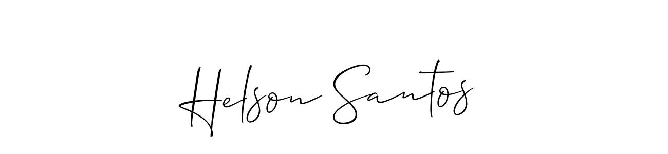 Also You can easily find your signature by using the search form. We will create Helson Santos name handwritten signature images for you free of cost using Allison_Script sign style. Helson Santos signature style 2 images and pictures png