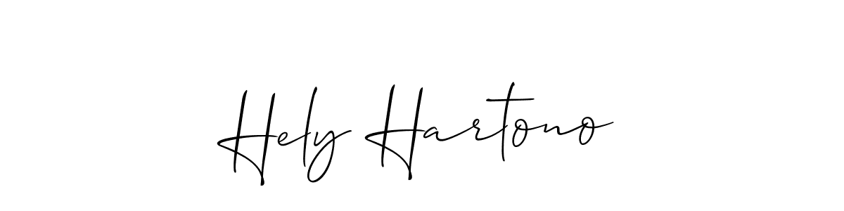 Design your own signature with our free online signature maker. With this signature software, you can create a handwritten (Allison_Script) signature for name Hely Hartono. Hely Hartono signature style 2 images and pictures png