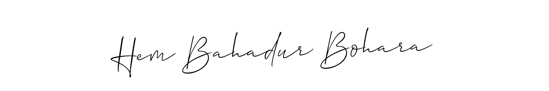 Make a beautiful signature design for name Hem Bahadur Bohara. With this signature (Allison_Script) style, you can create a handwritten signature for free. Hem Bahadur Bohara signature style 2 images and pictures png