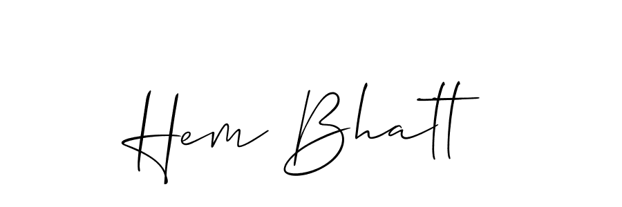 Design your own signature with our free online signature maker. With this signature software, you can create a handwritten (Allison_Script) signature for name Hem Bhatt. Hem Bhatt signature style 2 images and pictures png