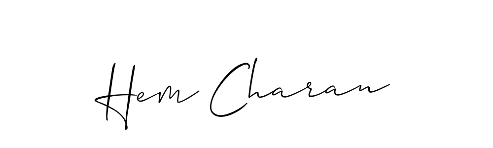You can use this online signature creator to create a handwritten signature for the name Hem Charan. This is the best online autograph maker. Hem Charan signature style 2 images and pictures png