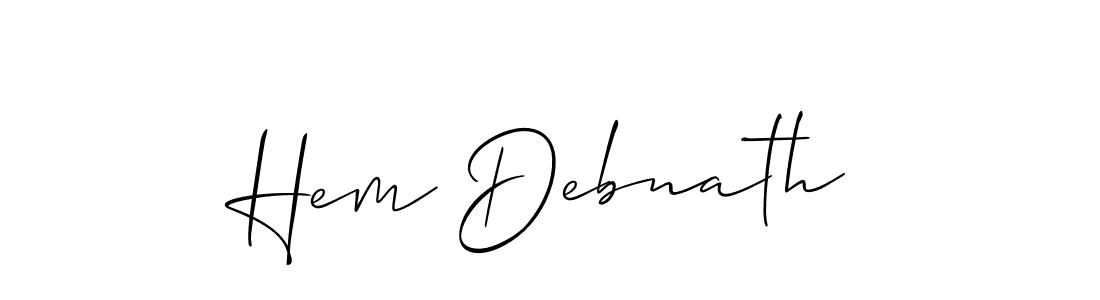 It looks lik you need a new signature style for name Hem Debnath. Design unique handwritten (Allison_Script) signature with our free signature maker in just a few clicks. Hem Debnath signature style 2 images and pictures png