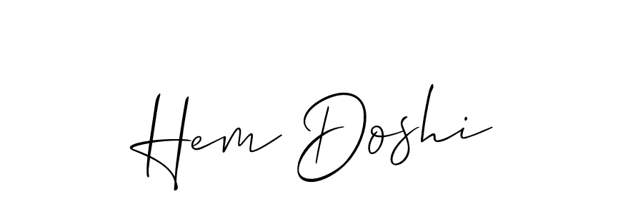 Design your own signature with our free online signature maker. With this signature software, you can create a handwritten (Allison_Script) signature for name Hem Doshi. Hem Doshi signature style 2 images and pictures png