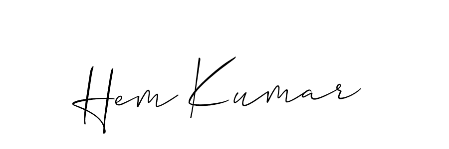 Design your own signature with our free online signature maker. With this signature software, you can create a handwritten (Allison_Script) signature for name Hem Kumar. Hem Kumar signature style 2 images and pictures png