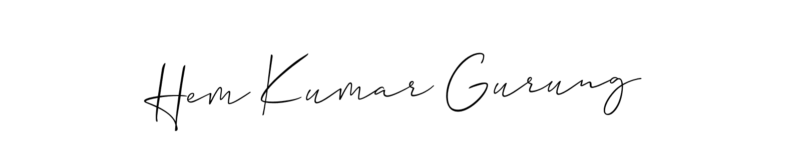 Make a beautiful signature design for name Hem Kumar Gurung. Use this online signature maker to create a handwritten signature for free. Hem Kumar Gurung signature style 2 images and pictures png