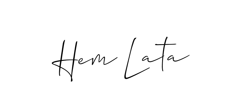 Also we have Hem Lata name is the best signature style. Create professional handwritten signature collection using Allison_Script autograph style. Hem Lata signature style 2 images and pictures png