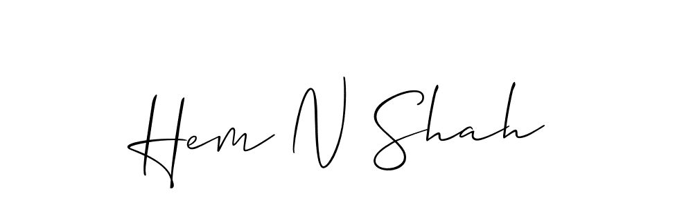 if you are searching for the best signature style for your name Hem N Shah. so please give up your signature search. here we have designed multiple signature styles  using Allison_Script. Hem N Shah signature style 2 images and pictures png